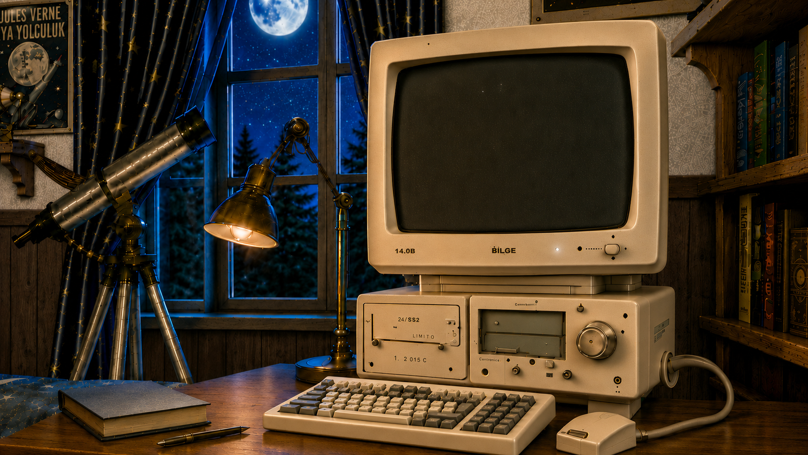 Kozmik Koza CRT bilgisayarı ve teleskop